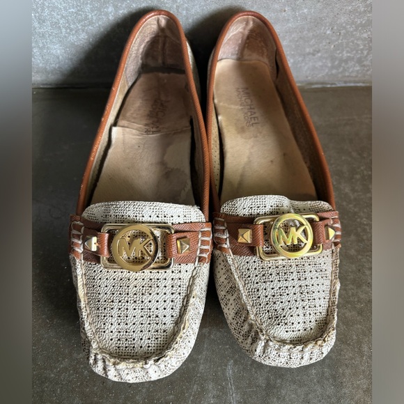 Michael Kors Fulton Studded Logo Moccasin Signature Logo Size Women’s 7M Leather - Picture 7 of 12